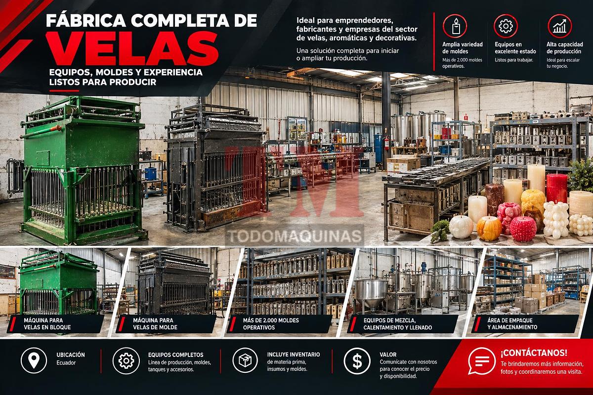 Usado Fábrica Completa de Velas con Más de 2.000 Moldes Operativos