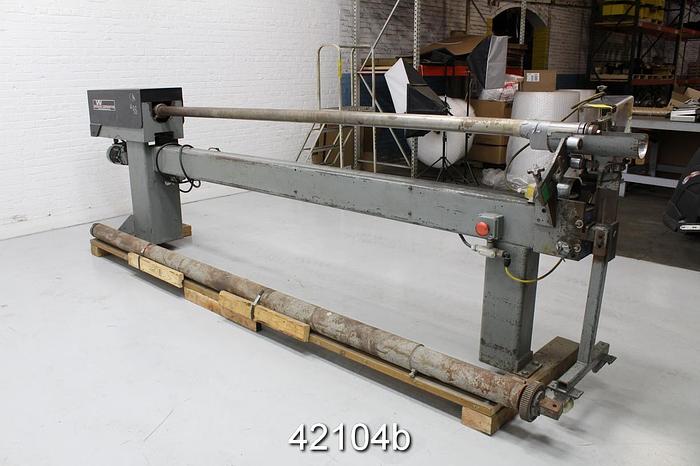 Used Menasha Corporation S200 Core Cutter, 128" Core Length, 3" Diameter Mandrill #42104