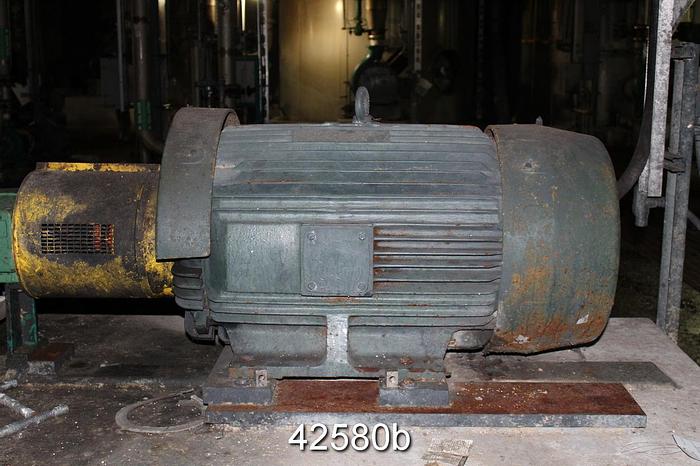 Used Toshiba B1254FLG3BSHD A/C Motor, 125 Hp, 1800 Rpm, 444TS Frame #42580