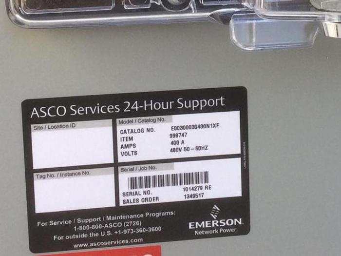 2018 ASCO 400AMP Seraies 300 480 Volt