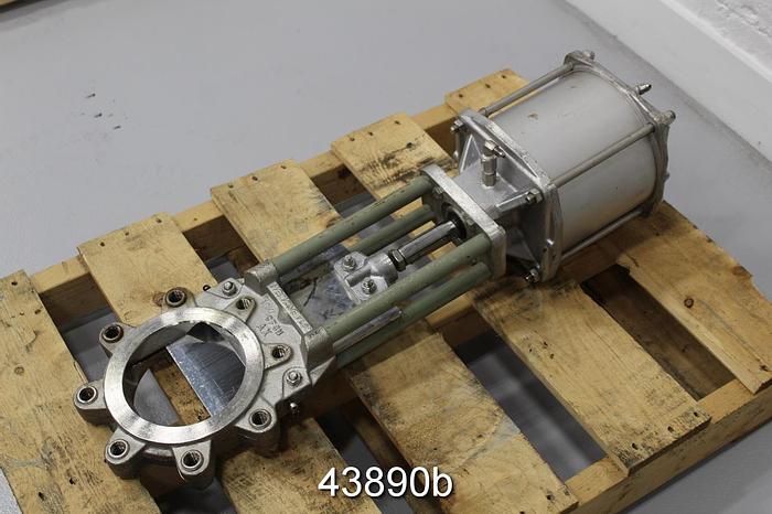 Used Wey Valve 6" Air Operated Knife Gate Valve, CF8M Body #43890