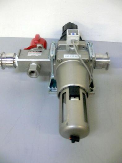 Used SMC Pressure Filter System VHS50-N10, AW60-N10-Z, & ISE40A-N01-Y Switch