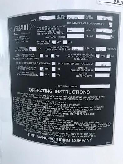 Used Versalift VST40-MH 45ft Bucket Boom on 2015 Ford F550 4x4 Reg Cab Utility Truck – C44902