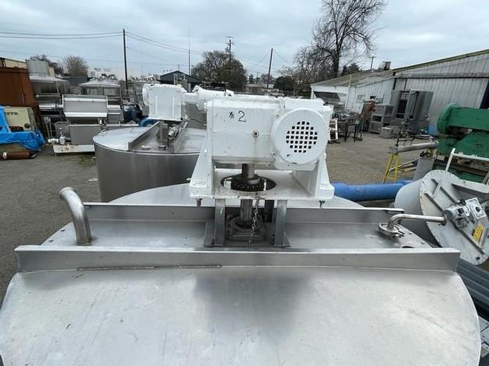 Used 850 Gallon Stainless Steel Jacketed Mix Tank with Sweep Agitation