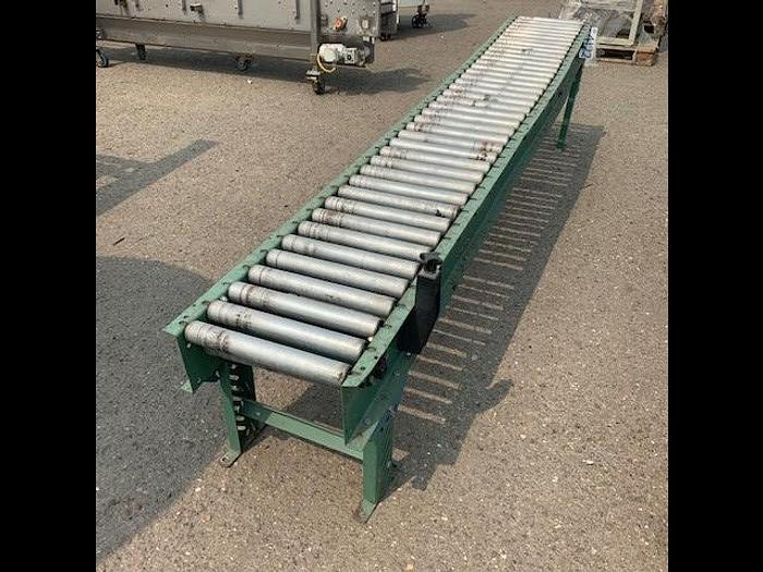 Used Roach Roller Case Conveyor 14" Wide x 10' Long