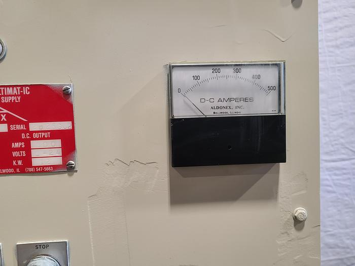 Used 500 AMPS 24 VOLTS Aldonex Ultimat-ic DC Power Supply Rectifier for Plating Anodizing  500A 24V