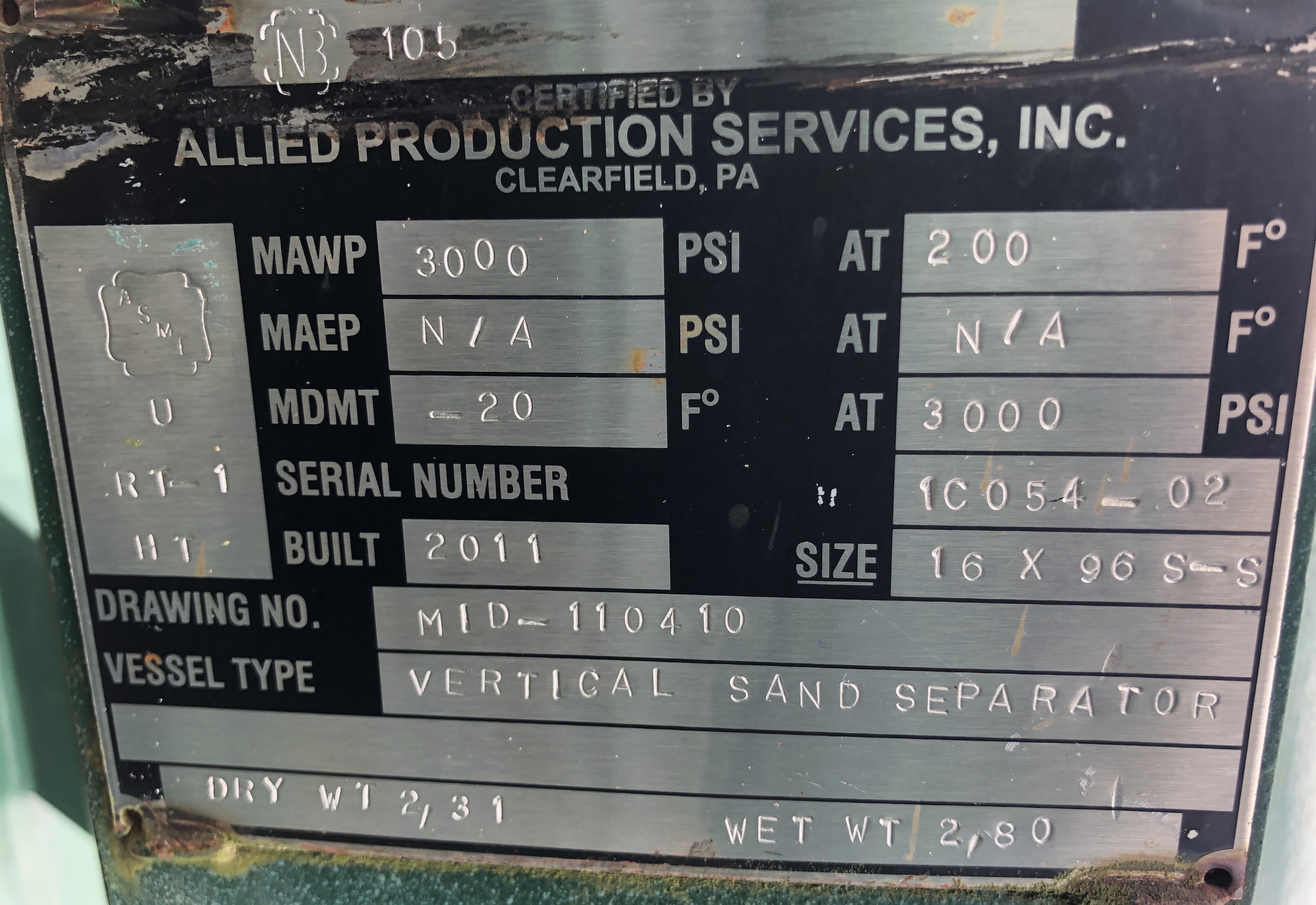 Used Sand Trap, Gravity, 16"x8', 3000#