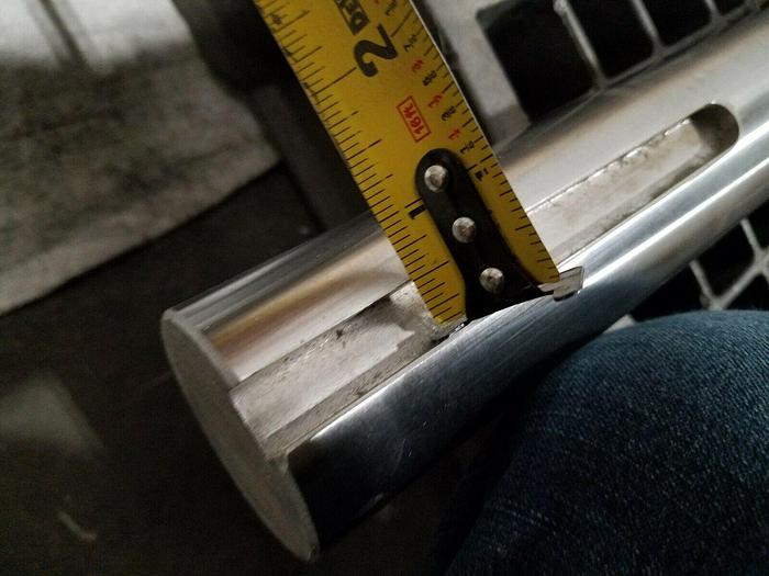 Used Stainless Steel Motor Drive Shaft with keyways 2-1/4" Dia. x 45"