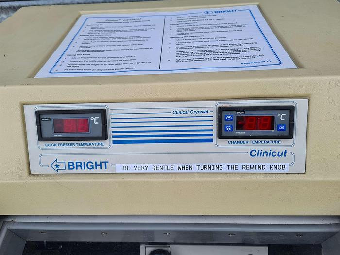 Used Bright Clinicut 60 Clinical Cryostat