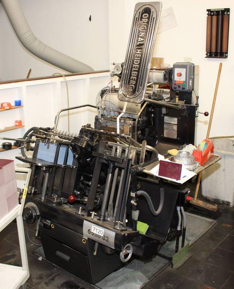 Used Heidelberg OHTP hot foil stamping pot with ART foil control 1980