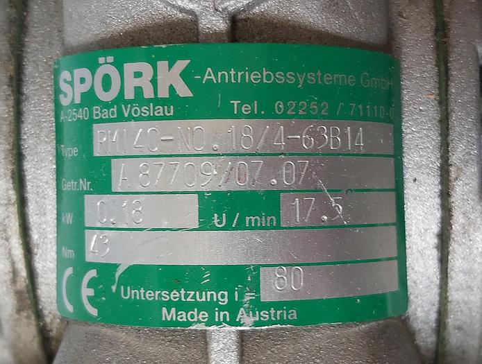 Gebraucht Winkelgetriebemotor, RMI40-N0.18/4-63B14, 17,5 U/Min., Spörk, gebraucht-Top