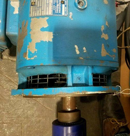 Used Brook Crompton Electric Motor 10 HP 230/460 Volts 3 Phase 1720 RPM Frame K215TD