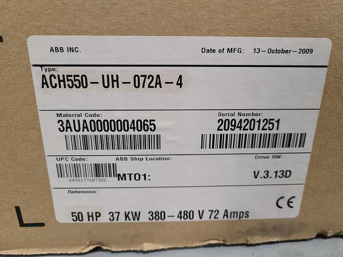 ABB ACH550-UH-072A-4 AC Drive 50 HP Electric Motor Drives VFD Speed Control