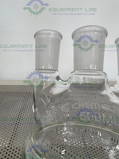 Used Chemglass 500 mL Half Jacketed Flask 29/42, 24/40 w/ Chem Drain Valve