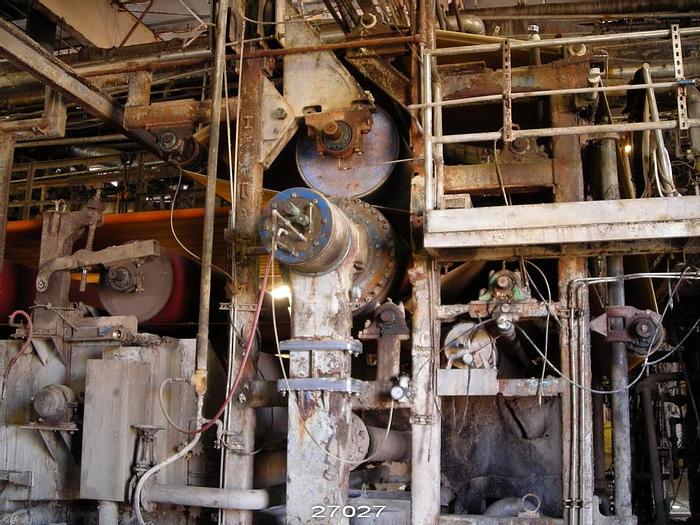 Used Horne/Manchester 100" Wide Press Section. Three Nip Double Felted. First Nip Is 400 Pli, Second Nip Is 500 Pli, Third Nip Is 1000 Pli. #27027