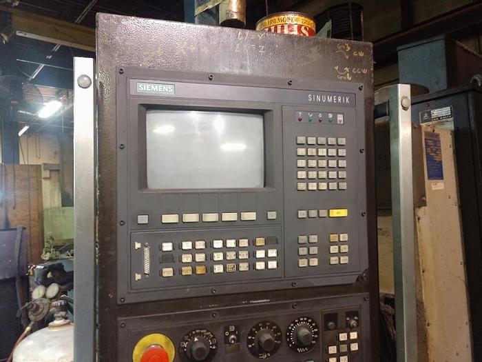 Used 1990 TOS CNC Vertical Boring Mill, 90" Swing, 80" Chuck, 65" Under Rail, 15 Station ATC, Siemens CNC, ID17644