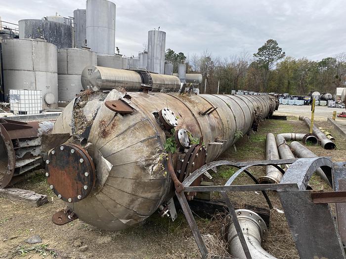 Used Used Metal Equipment Co. 316L stainless steel tray distillation column