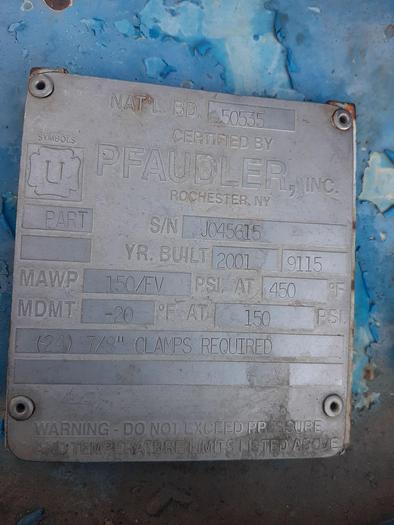 Used Reactor, 45 Gallon, G/L, 150 PSI, Jkt, Pfaudler, #S738230