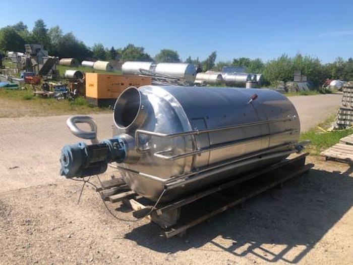 Brugt 3 m3 opretstående rustfri tank med omrører SOLGT