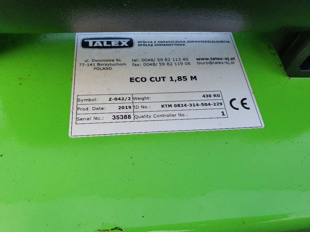 Used Talex Eco Cut Hay Mower