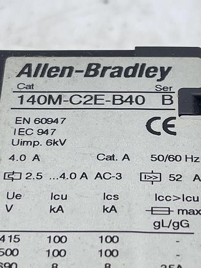 Used Allen-Bradley 140M-C2E-B40 Ser B 140-DC1 Ser C 