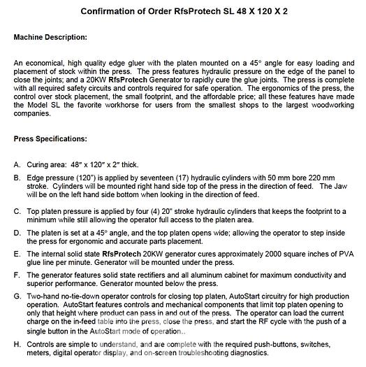 Used 2018 Ogden RFS Protech SL48120 Radio Frequency Gluer