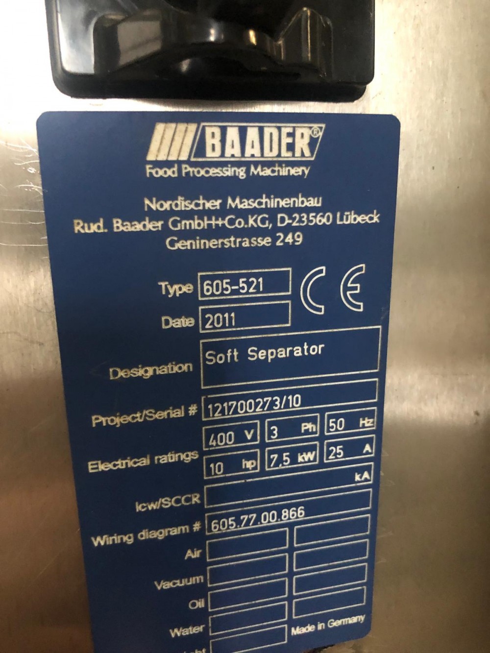 Used Baader 605 soft separator