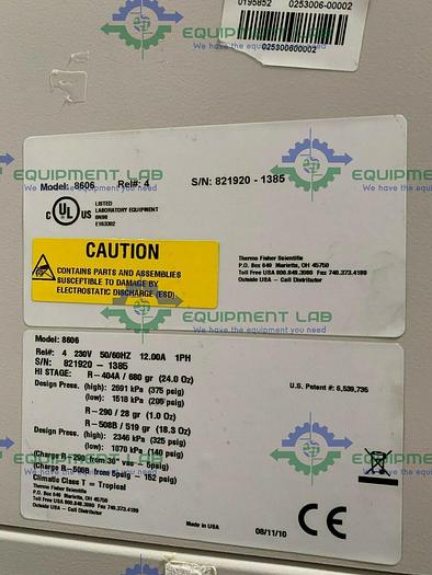 Used Thermo Scientific 8606 -86 ºC Ultra Low Laboratory Freezer 23 Cu Ft 230V