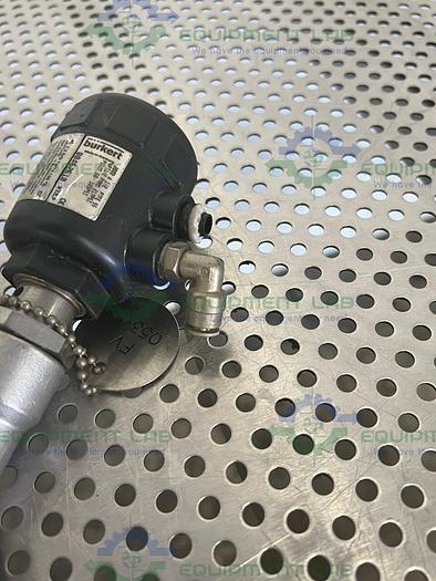 Used Burkert  00462610 Solenoid Valve 1/2 PTFE w/ Threaded to 1/2" NPT Fitting 145 PSI