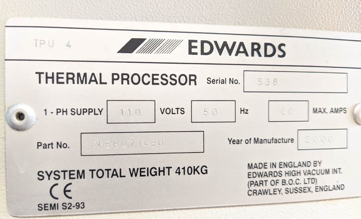 Refurbished 2004 Edwards TPU-2