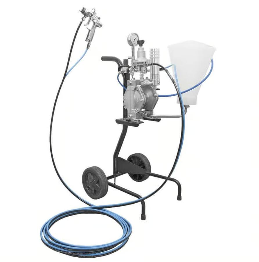 POMPA PNEUMATICA A DOPPIA MEMBRANA PER VERNICIATURA A BASSA PRESSIONE LARIUS L2 CARRELLATA