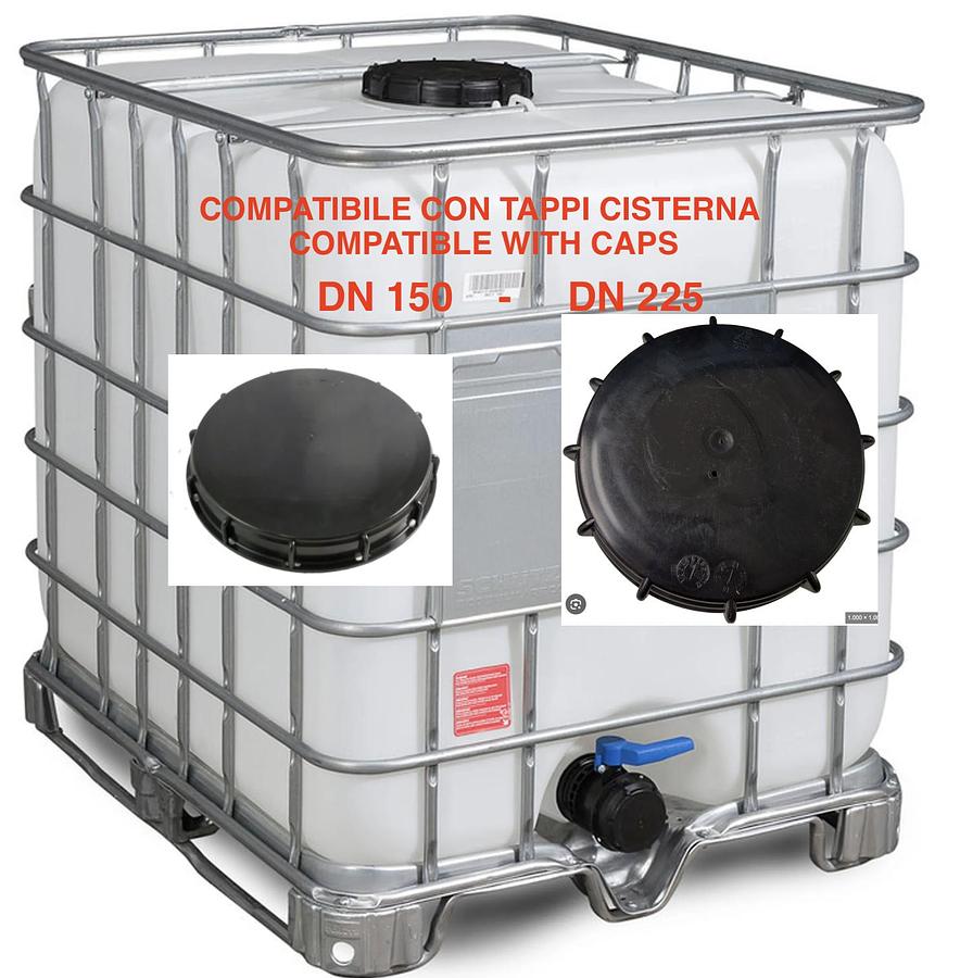 AGITATORE PNEUMATICO SU DOPPIO TAPPO PER TANK IBC 1000/1200 LITRI