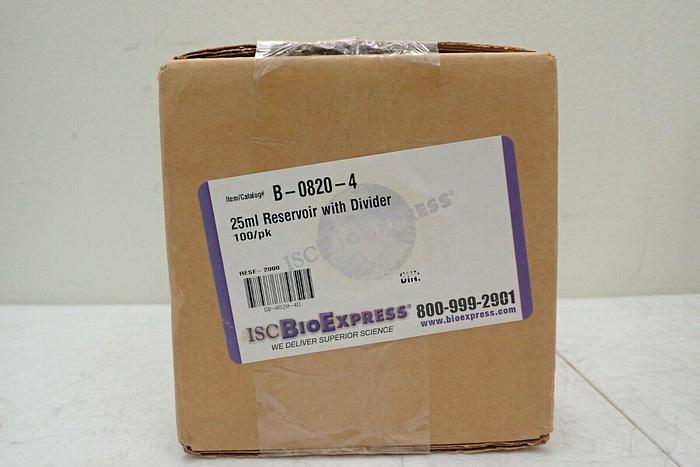 Used (100) Diversified Biotech B-0820-4 RESE-2000 25ml Sterile Reservoir w/ Divider