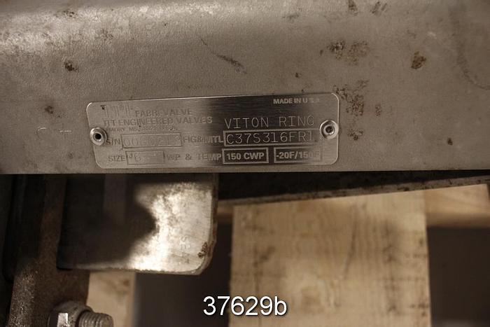 Used Fabri 6" Hand Operated Knife Gate Valve #37629