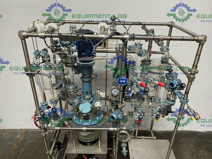 Used Buchiglasuster chemReactor GR 15 Liter Glass Bio-Reactor w/ Condensers & More