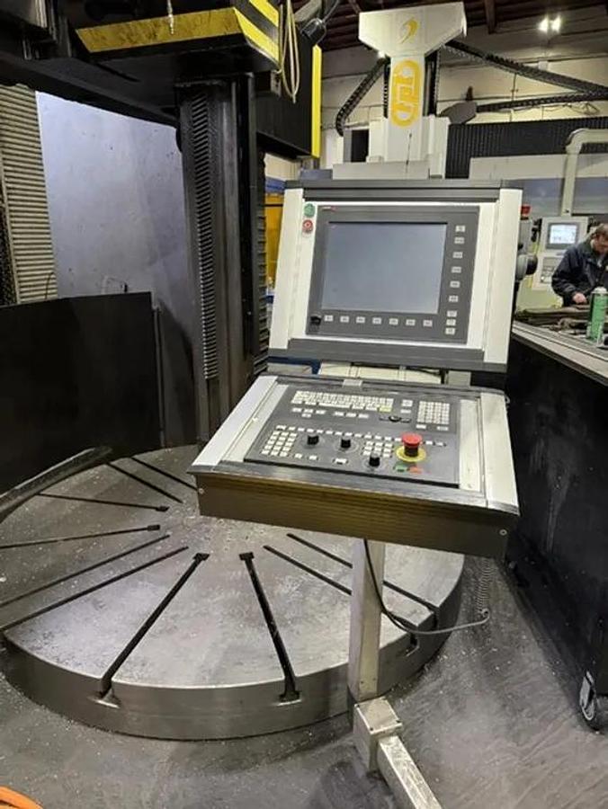 Used 2015 Retrofit CNC KING Vert. Boring Mill with Fagor 8065 TC Cntrl & Motor, 72" Under Rail, 90" 4-Jaw