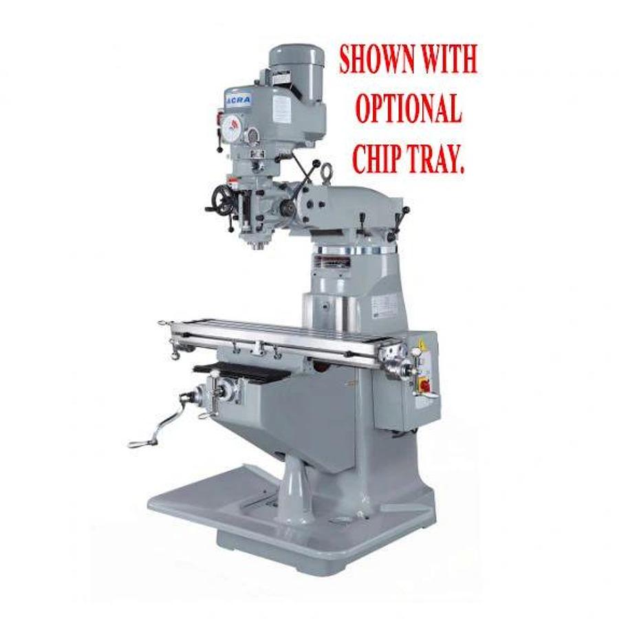 ACRA Model LCM-50 Variable Speed Vertical Mill 9" x 50" Table 60-4,500 RPM