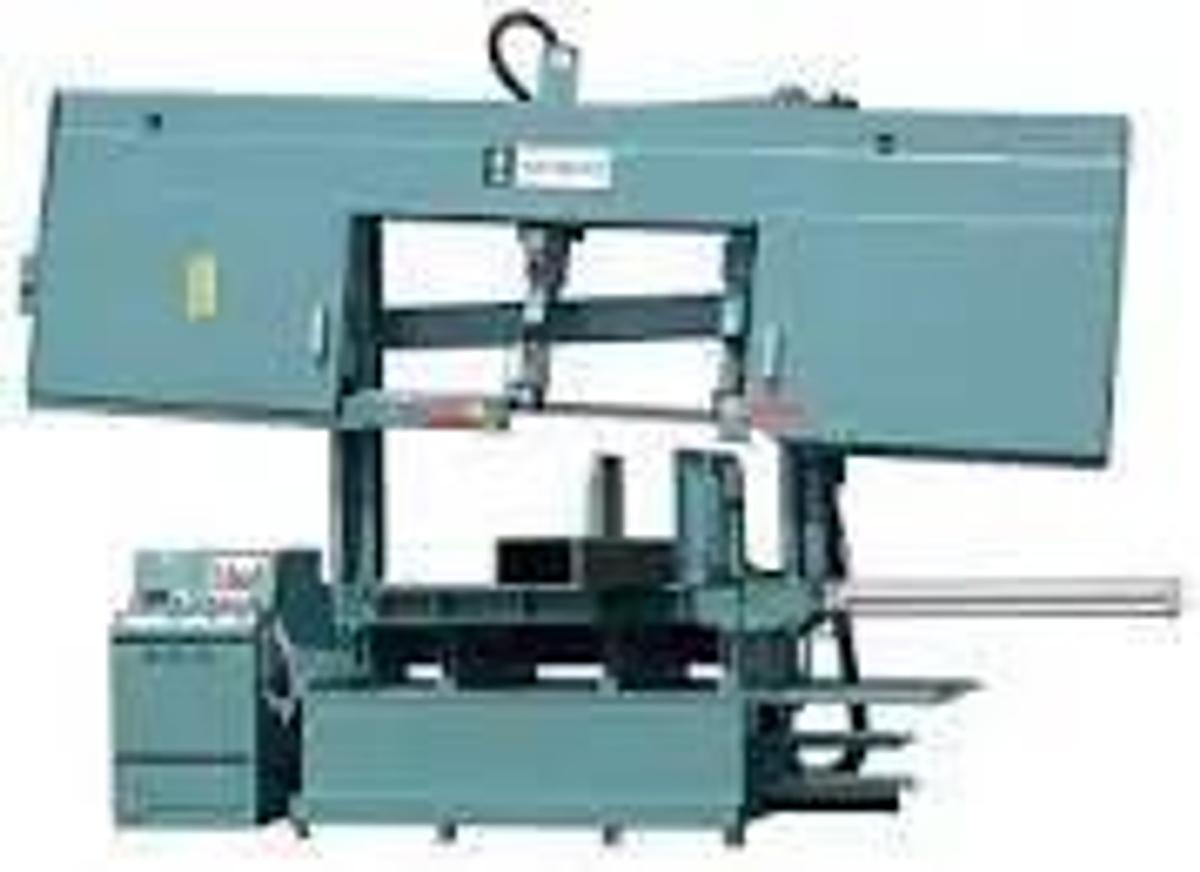 Used WF Wells Model B-25-3C with 6 degree cant, 22" x 40" Twin Column Hydraulic