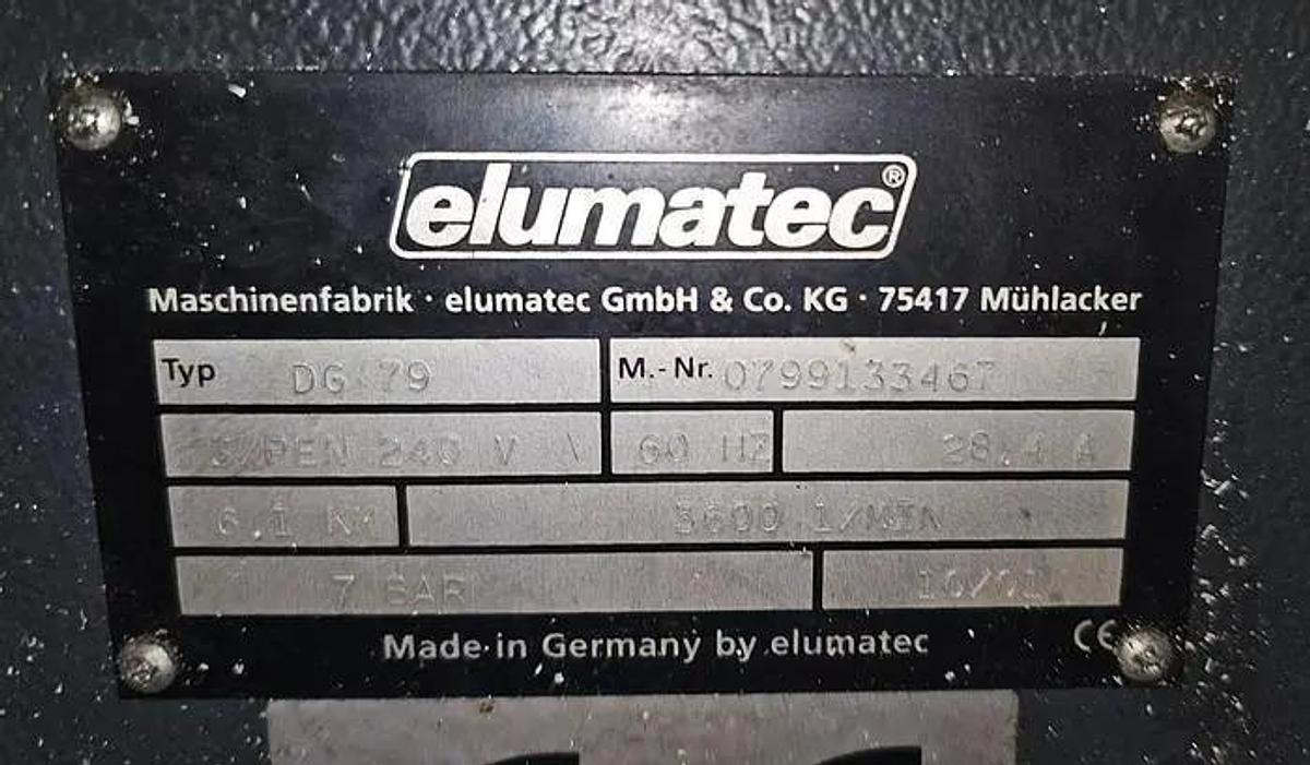 2001 ELUMATEC Model DG/79 Double Mitre Saw, German quality