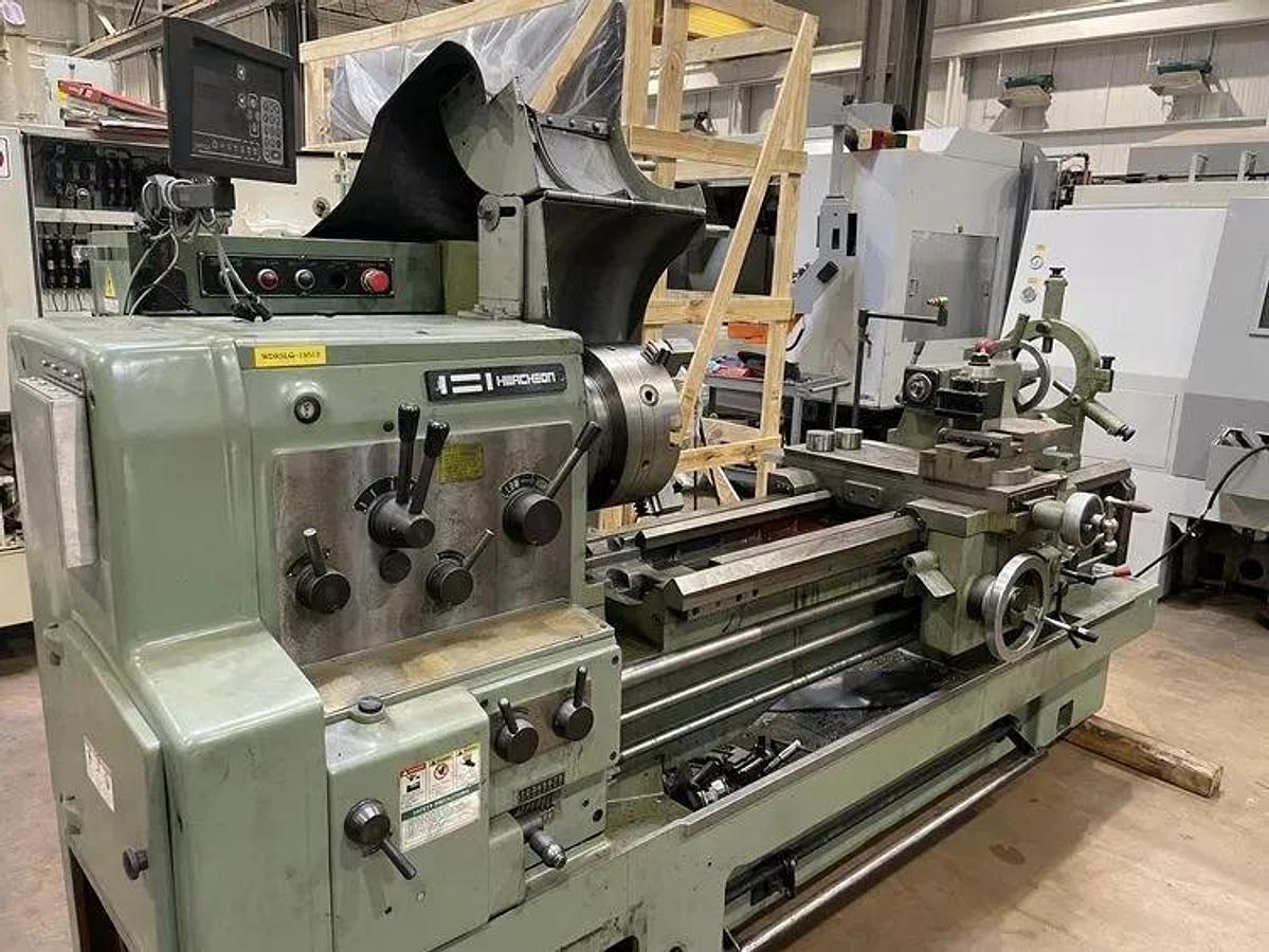 Used 2013 HWACHEON HL 580 GAP ENGINE LATHE, 23" X 60", Newall 2 axis DRO