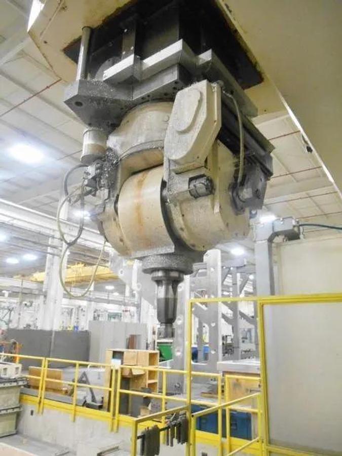 Used RAMBAUDI 5 AXIS Heavy Double Column CNC Gantry Bridge Mill with Articulating Head