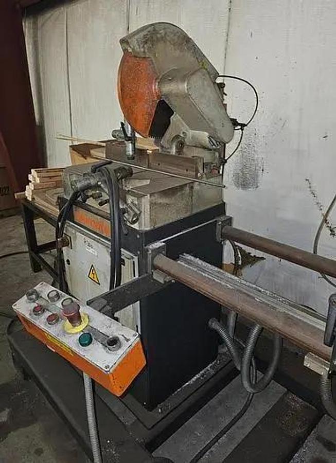2001 ELUMATEC Model DG/79 Double Mitre Saw, German quality