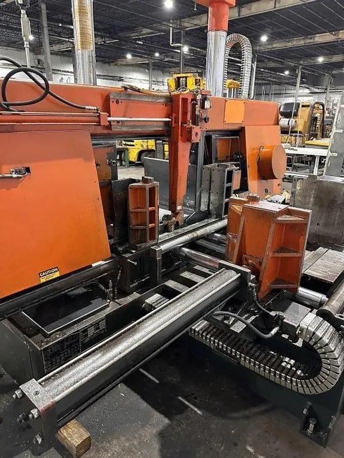 2007 COSEN MDL C-7656 NC Bandsaw, Twin Post Fully Automatic, 22" x 30" Capacity, 22" Rounds,