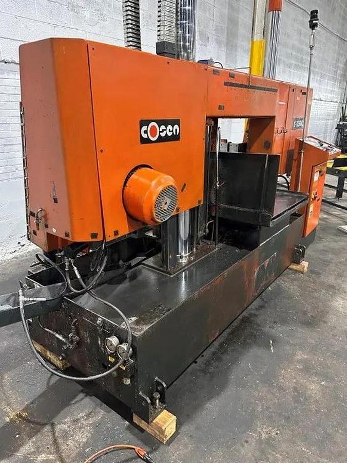 2007 COSEN MDL C-7656 NC Bandsaw, Twin Post Fully Automatic, 22" x 30" Capacity, 22" Rounds,