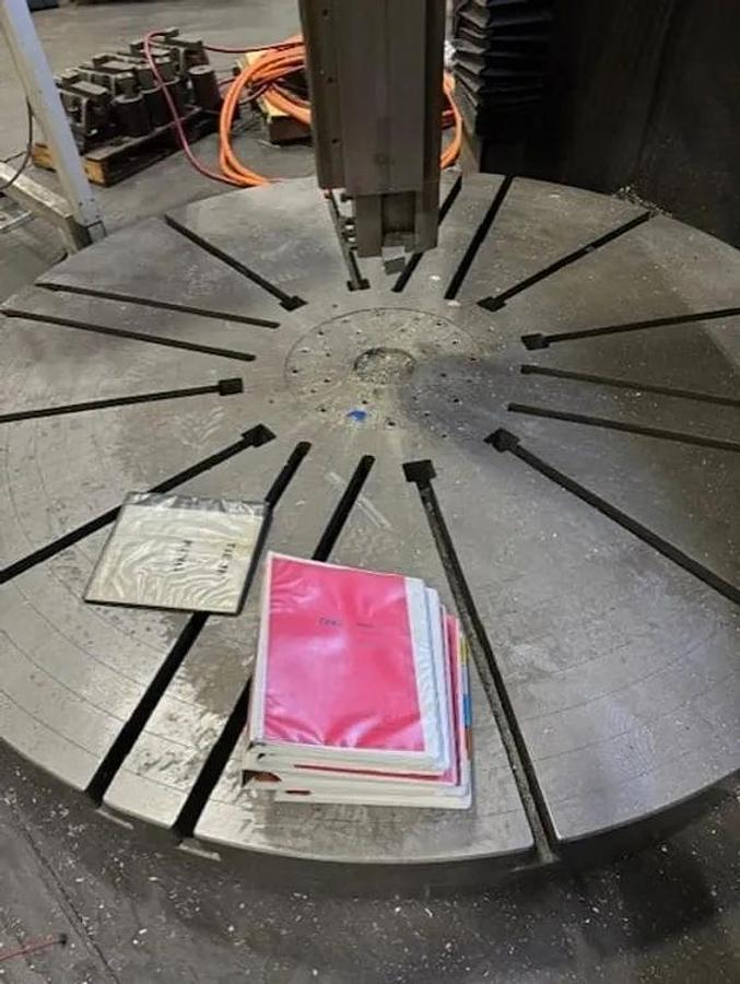 Used 2015 Retrofit CNC KING Vert. Boring Mill with Fagor 8065 TC Cntrl & Motor, 72" Under Rail, 90" 4-Jaw