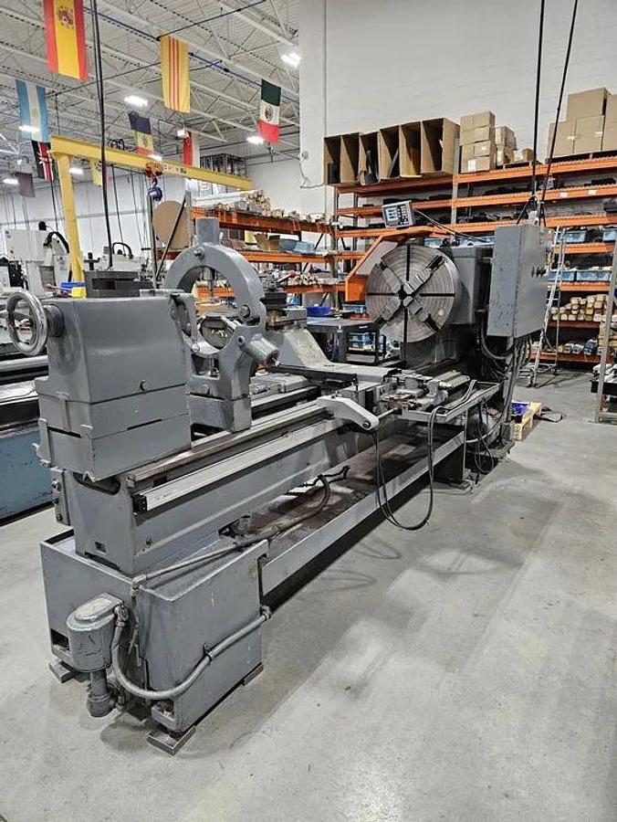 Used 1980 LEBLOND REGAL SERVO-SHIFT Engine Lathe, RAISED by factory, 36" Swing, 28.25" Swing over Cross Slide