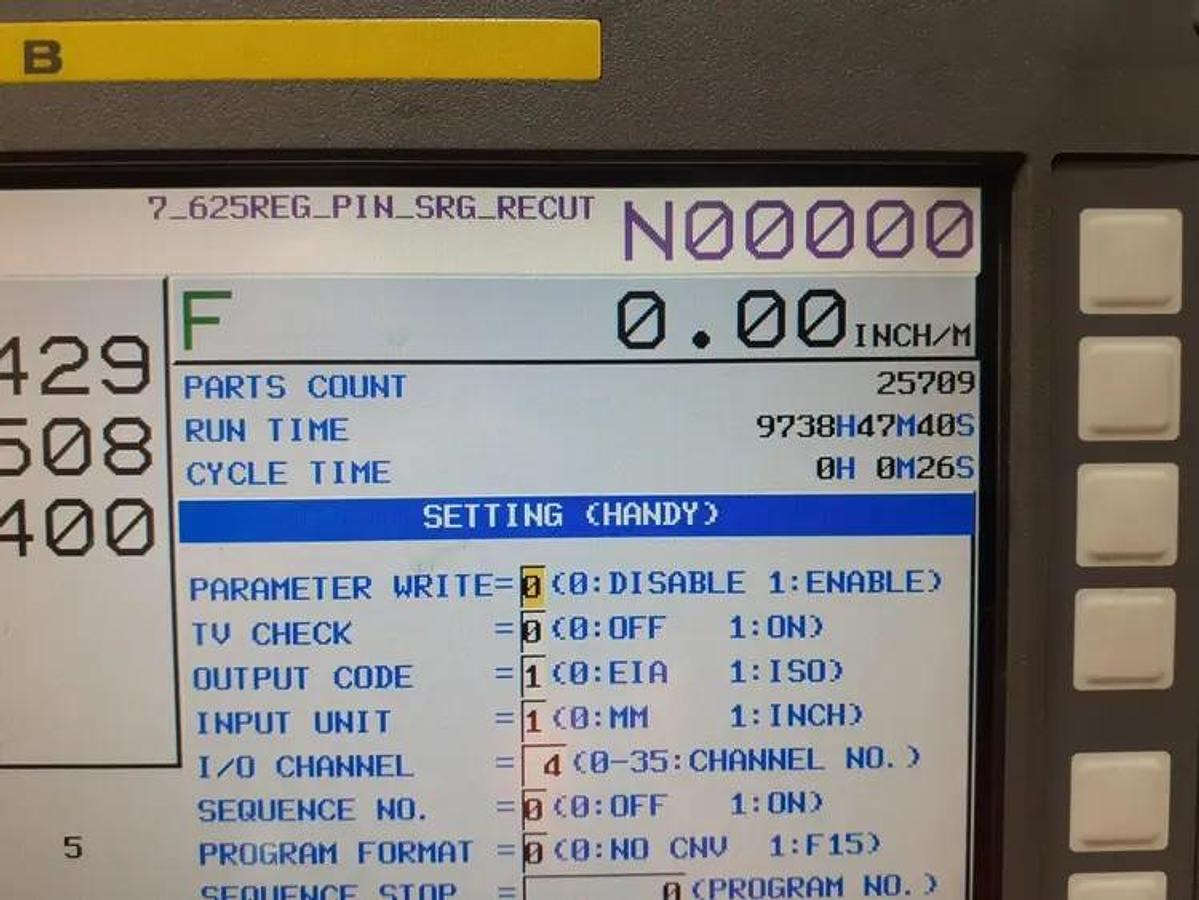Used 2013 HANKOOK Protec 9NC X 3000 WITH 10" Bar Capacity, 120" Centers, (2)- 25" Manual Chucks, FANUC 32iTB Run Time Hours 9,738