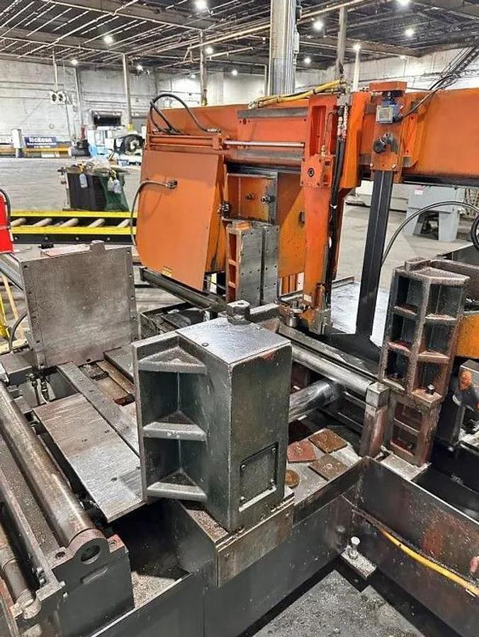 2007 COSEN MDL C-7656 NC Bandsaw, Twin Post Fully Automatic, 22" x 30" Capacity, 22" Rounds,