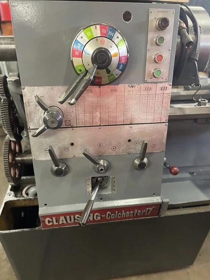 Used CLAUSING COLCHESTER 17" X 80" with 3" hole through spindle, FOB Elk Grove Village, IL