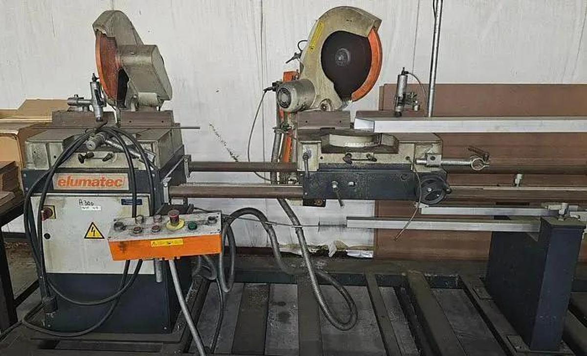 2001 ELUMATEC Model DG/79 Double Mitre Saw, German quality